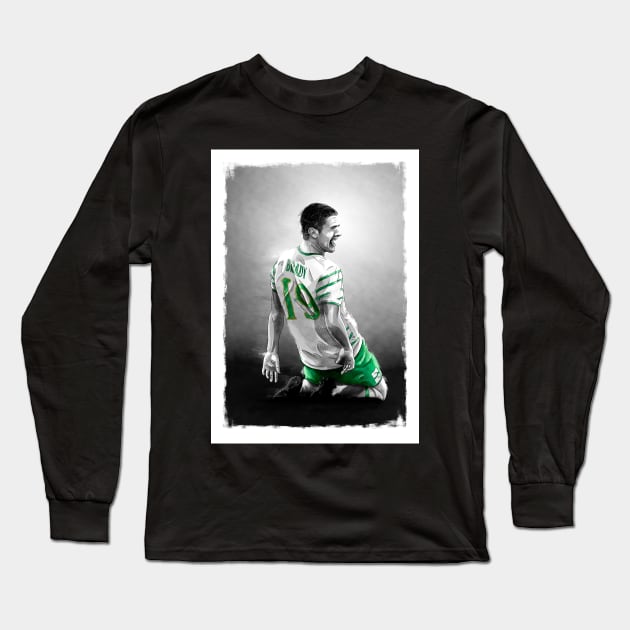 Robby Brady - Ireland Euro 2016 Football Artwork Long Sleeve T-Shirt by barrymasterson